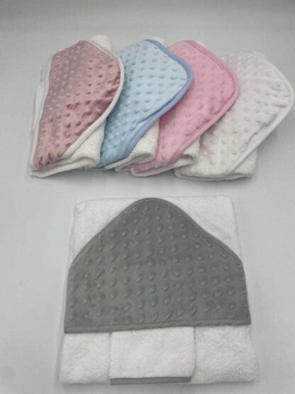cape de bain + gant minky