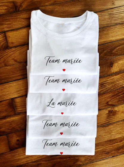 T-shirt team de la marier