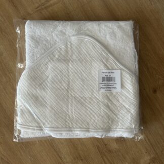 cape de bain en gaz de coton blanc