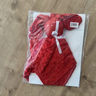 Doudou lapin minky rouge