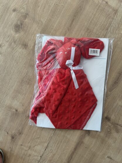 Doudou lapin minky rouge