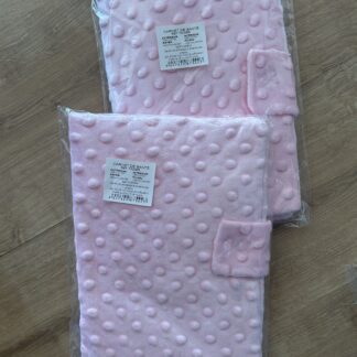 protège carnet de naissance minky bulle rose