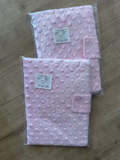 protège carnet de naissance minky bulle rose