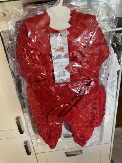 Pyjama minky 5 pièces rouge