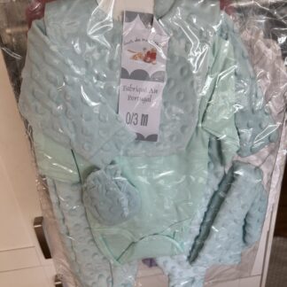 Pyjama minky 5 pièces  vert d'eau