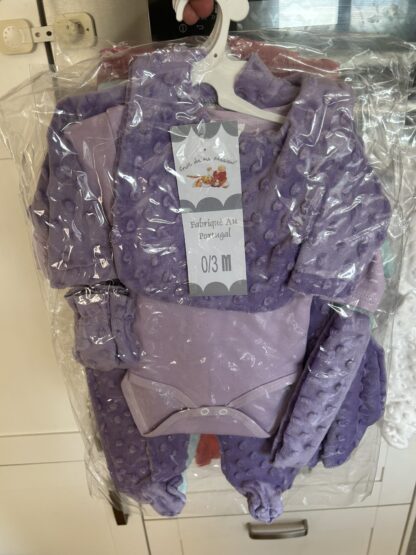 Pyjama minky 5 pièces violet
