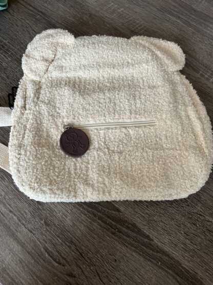 Sac a dos enfants oreilles d'ourson beige