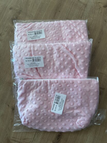Trousse de toillette minky rose